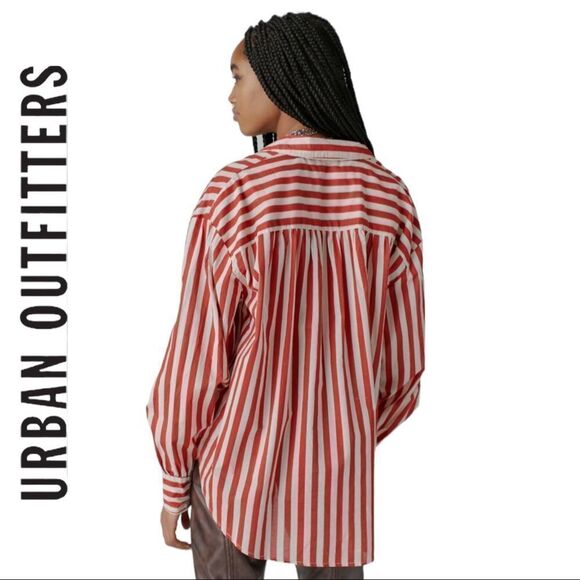 NEW Urban Outfitters BDG Penny PJ Striped Button-Down Shirt S - Picture 3 of 3